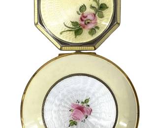 2pc. Elgin Guilloche Enamel Compacts