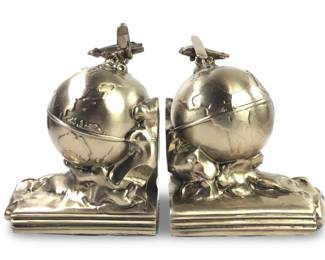 PM Craftsman Flight Around Globe Bookends