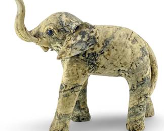 Marbled Elephant and Bone Tusks
