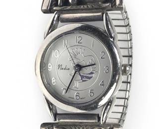 Signed EJ Sterling Turquoise Coral Ladies Watch