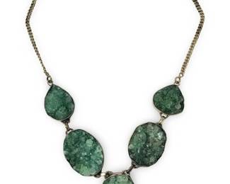 Stylized Sterling Silver Druzy Agate Necklace