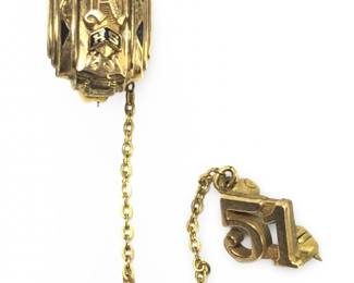 Vintage 10K Gold Filled Monogram Pin
