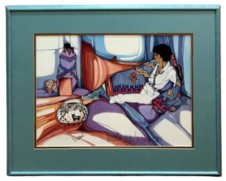 Signed Amado Peña Native American Print