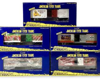 5pc Gilbert S-Gauge American Flyer Train Cars