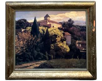 Vintage Beautiful Villa Landscape Giclee