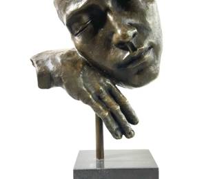 Signed Salvador Dali Resting Man Bronze Sculpture