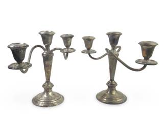 Pair Gorham Weighted Sterling Silver Candleholders