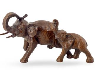 Hand Carved Wooden Elephant Sculpture