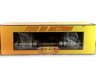 Rail King MTH Billboard, Waving Flag, & Platform