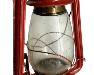 Vintage American Camper Red Oil Lamp