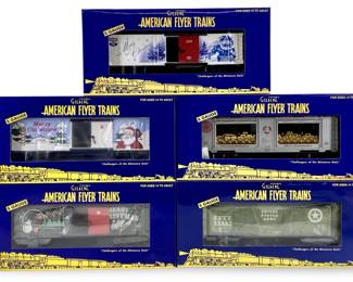 5pc Gilbert S-Gauge American Flyer Train Cars