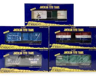 5pc Gilbert S-Gauge American Flyer Train Cars
