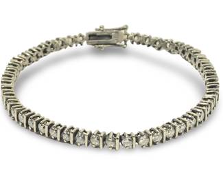 Terrific Sterling Silver CZ Tennis Bracelet