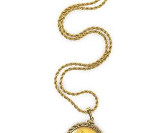 14K Gold Filled Walking Liberty Pendant Necklace