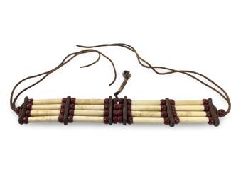 Native American 4 Row Bone Tribal Necklace