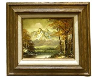 Signed Forest Landscape Oil on Panel