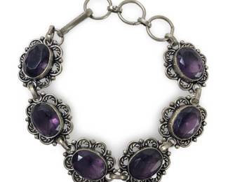 Sensational Silver Amethyst Toggle Bracelet