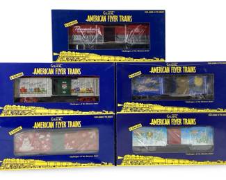 5pc Gilbert S-Gauge American Flyer Train Cars