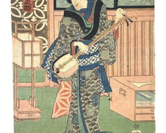 Antique Kunisada Japanese Wood Block