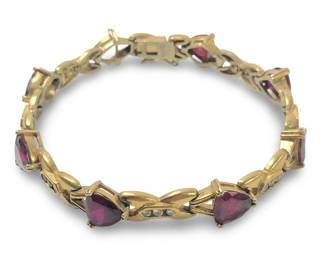 Remarkable Ruby Sterling Silver Tennis Bracelet