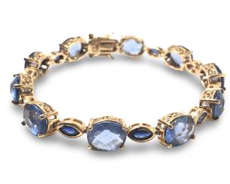 Phenomenal Sterling Silver Tanzanite Bracelet