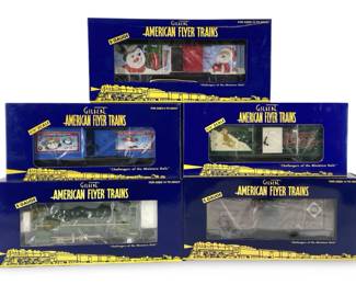 5pc Gilbert American Flyer S Gauge Boxcars