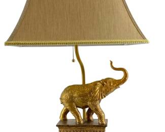 Vintage Resin Elephant Lamp.