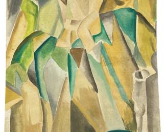 Attributed Picasso “Leaning Harlequin" Watercolor