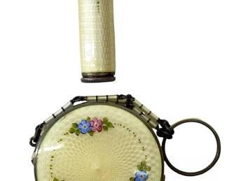 Double Sided Sterling Enamel Compact and Lipstick