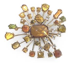 Lavish Liz Claiborne Multi Gemstone Brooch