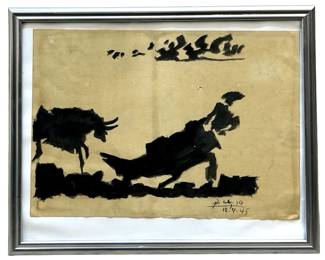Signed Attributed Picasso Watercolor