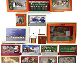 16pc Lionel Billboards, Shop and Figures Set