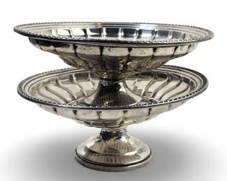 (2) Art Nouveau Weighted Sterling Candy Dishes