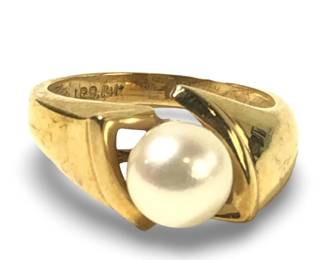 Breathtaking 14K Yellow Gold & Pearl Ring