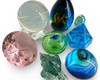 8pc. Art Glass Paperweight Assortment