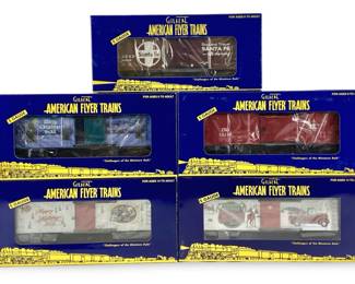 5pc Gilbert American Flyer S Gauge Boxcars