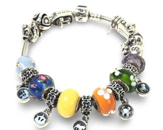 Charming Sterling Silver Pandora Charm Bracelet