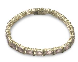 Exceptional Sterling Amethyst Tennis Bracelet