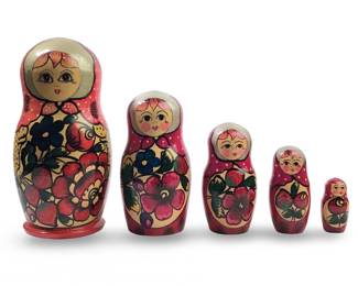 Set of 5 Russian Nesting Matryoshka Dolls