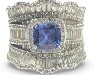 Remarkable Sterling Silver Tanzanite Ring