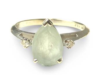 Impeccable 14K White Gold & Topaz Ring