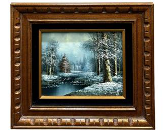 Signed W. Norwood Winter Forest Oil on Canvas