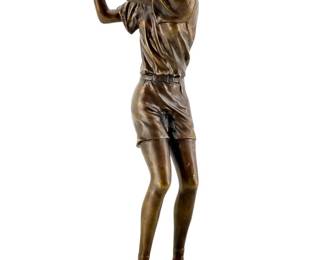 Cast Bronze Female Golfer Trophy