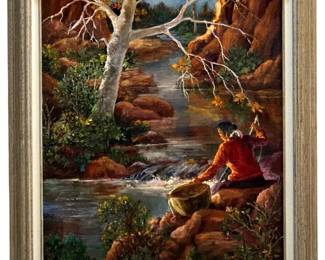 Signed Georgia Sprueill “Catch of the Day" Acrylic