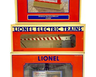 3pc Lionel Billboards and Crossing Gate Set