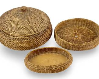 3pc Hand Woven Basketry Collection