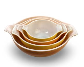 (4pc) Mid Century Pyrex Nesting Ovenware Bowls