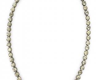 Vintage Sterling Silver Rhinestone Choker Necklace