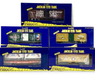 5pc Gilbert S-Gauge American Flyer Train Cars