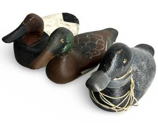 3pc. Vintage Hand Carved & Painted Decoy Ducks